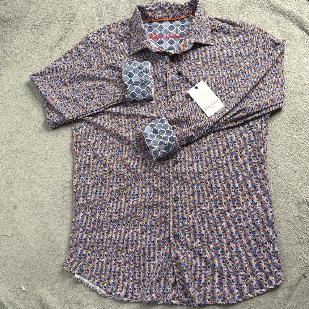 Robert Graham Tiburon Mens Small Classic Fit Paisley Striped Button Down‎ Shirt - Picture 2 of 11